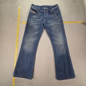 Diesel Zatiny Jeans Mens 28x26 Blue Med Wash Slim Bootcut Made Italy Altered Hem